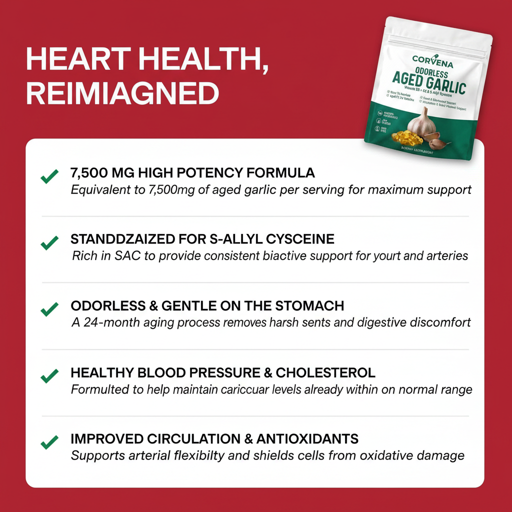 Corvena® Aged Garlic Extract - 7500mg Odorless Softgels